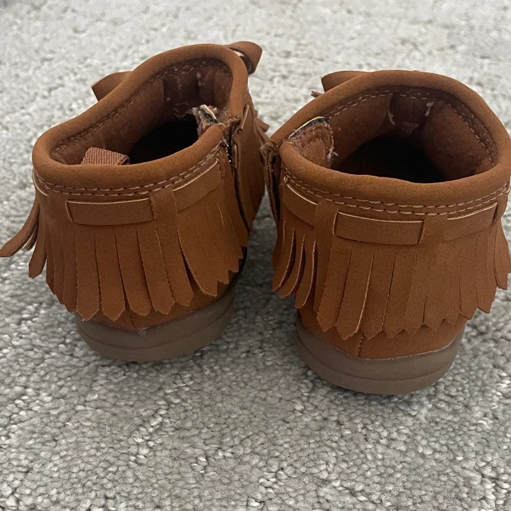Carter's Tan Moccasin Kids Boots with Fringe